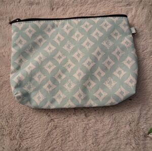 Thirty-One Aqua and White Pouch